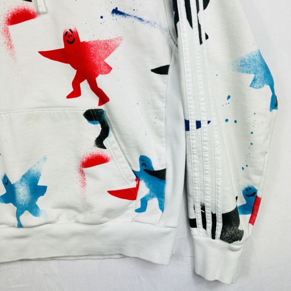 Adidas Shmoo Hoodie AOP White Men's Size Medium Pullover All Over Print FM1438 - Picture 4 of 15